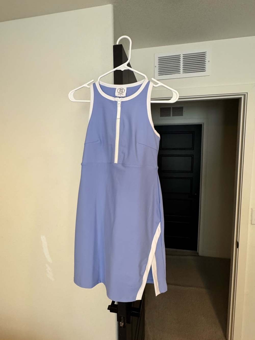 Light Blue Sleeveless Zip-Front Dress by